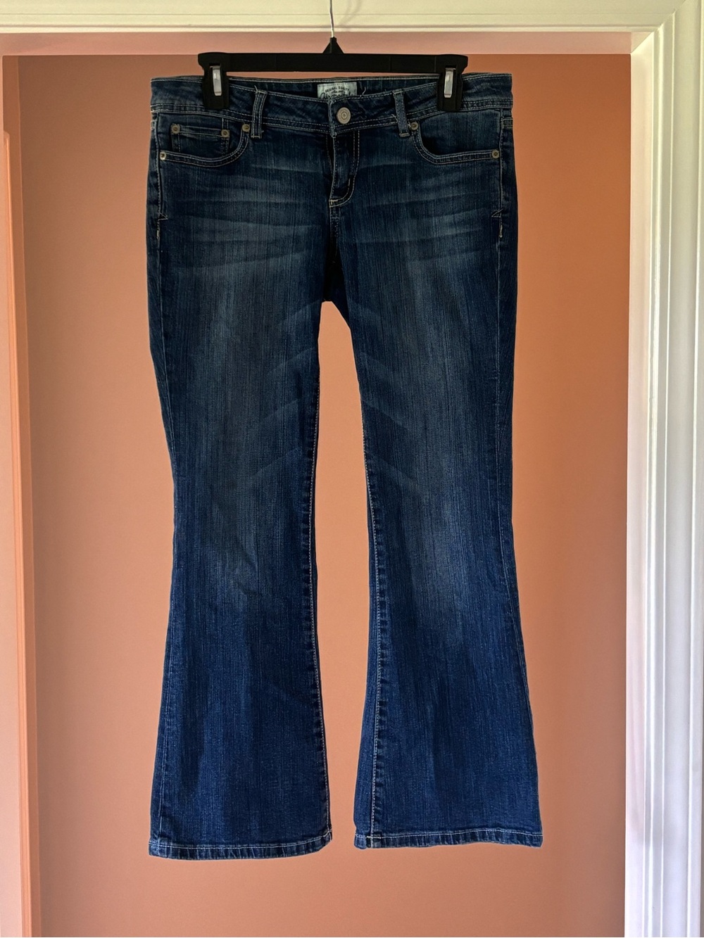 Aeropostale Dark Blue Hailey Flare Jeans Y2K 7/8 Short
